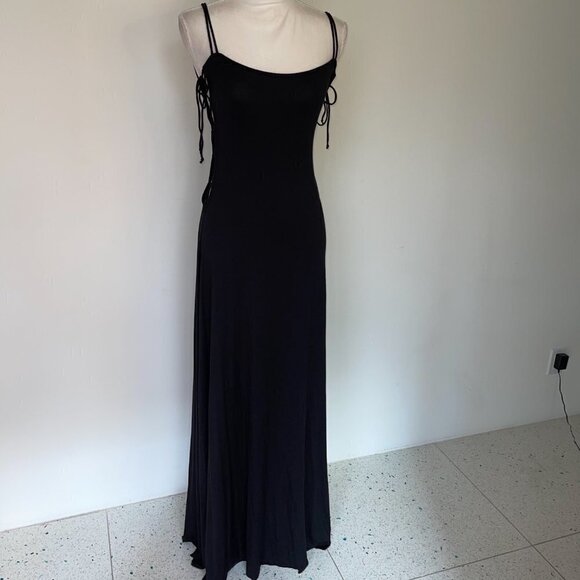 Rachel Pally Maxi Dress Womens Small Lace Up Side Black Sleeveless Made In USA - Picture 12 of 14